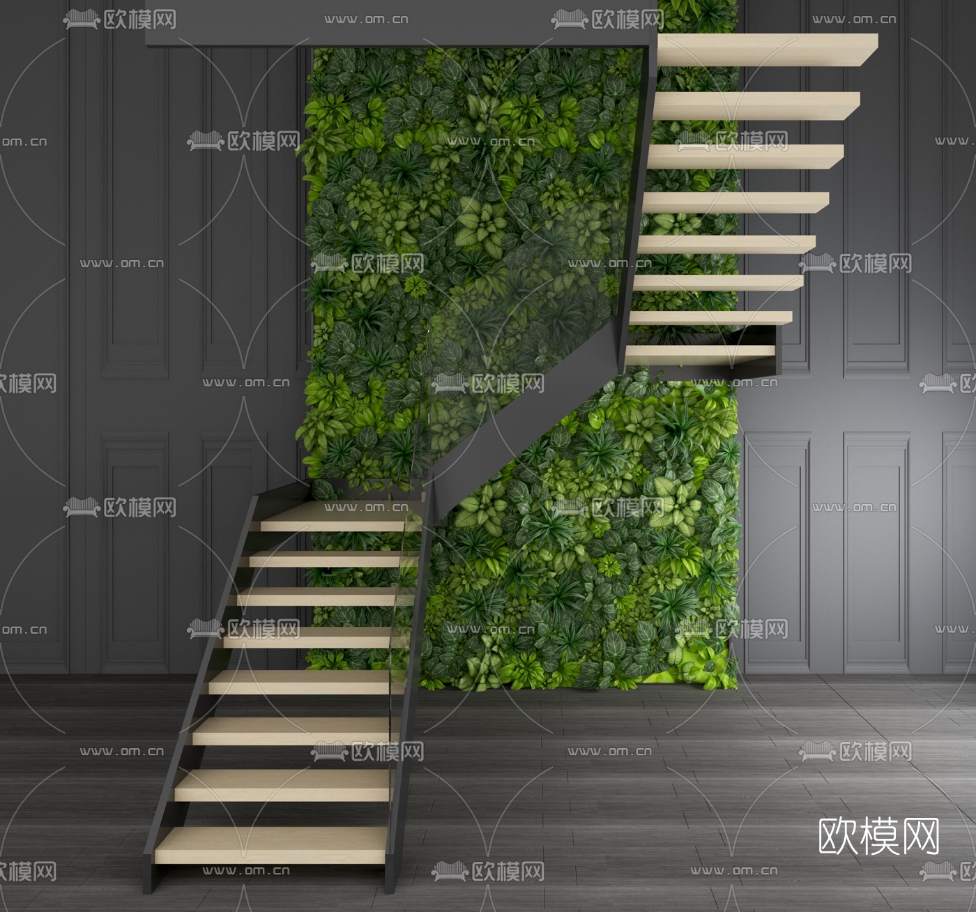 工业风转角楼梯3d模型下载（渲染图5）