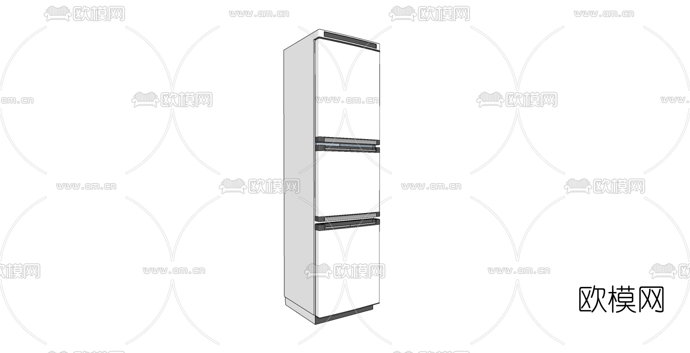 现代电冰箱免费su模型下载