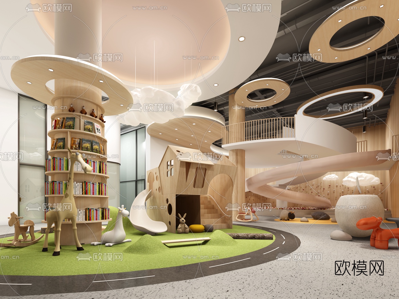 北欧幼儿园大厅3d模型下载