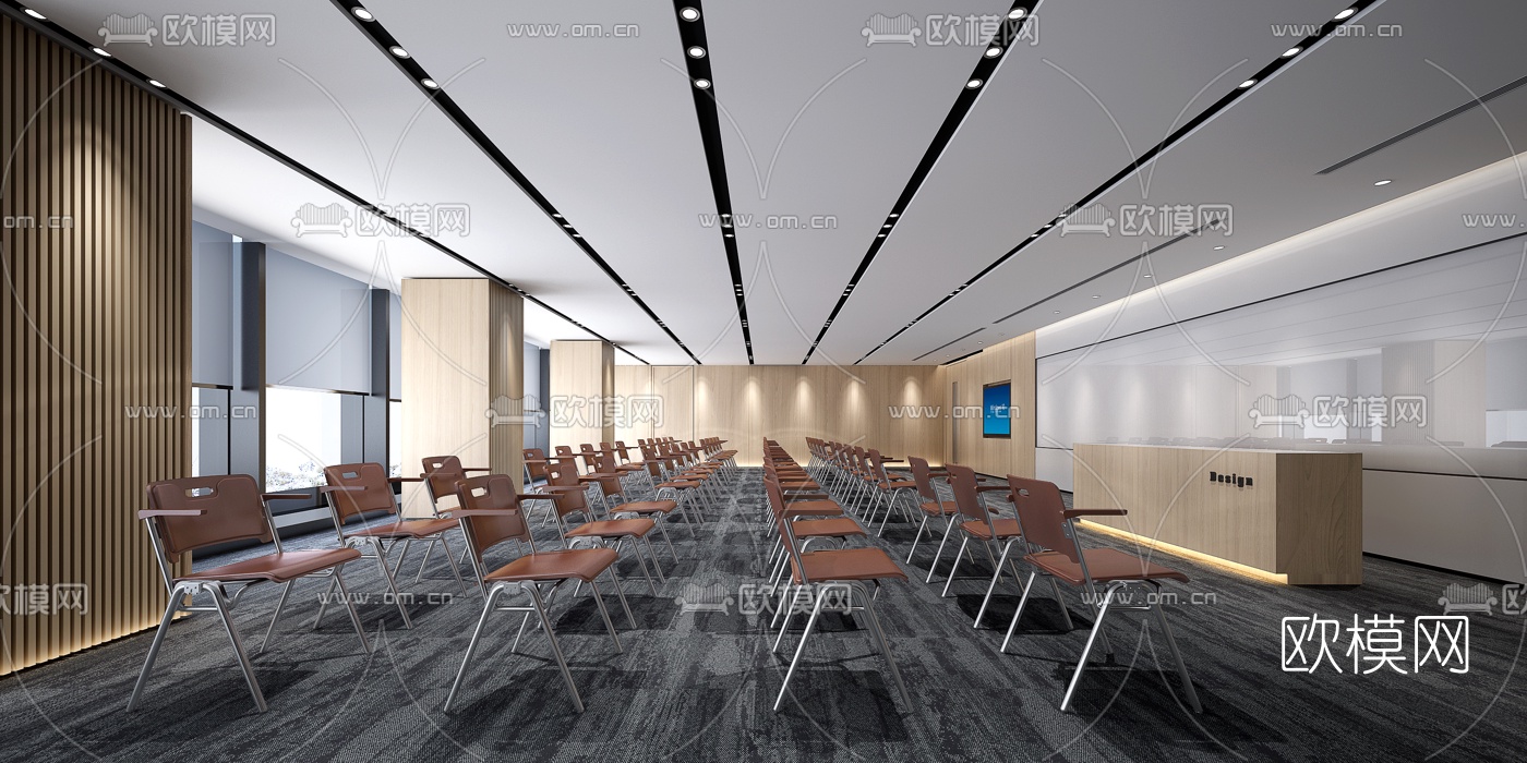 现代会议室3d模型下载