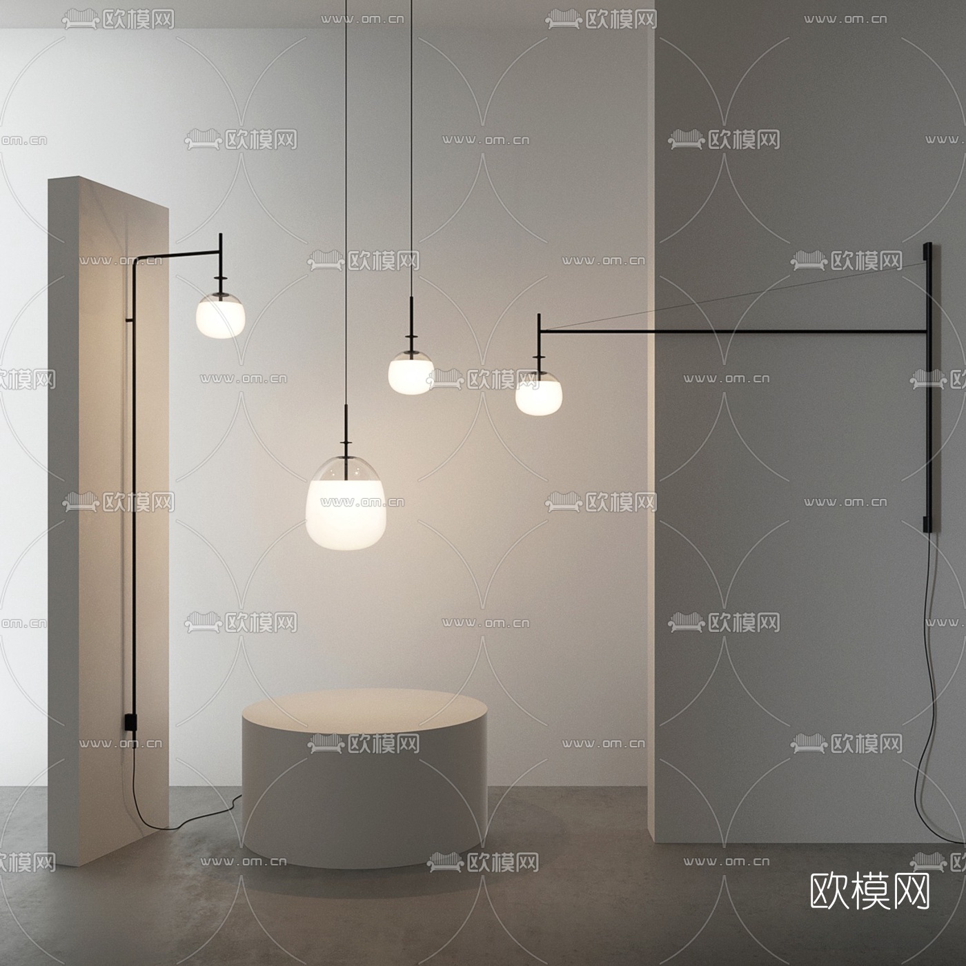 现代吊灯组合3d模型