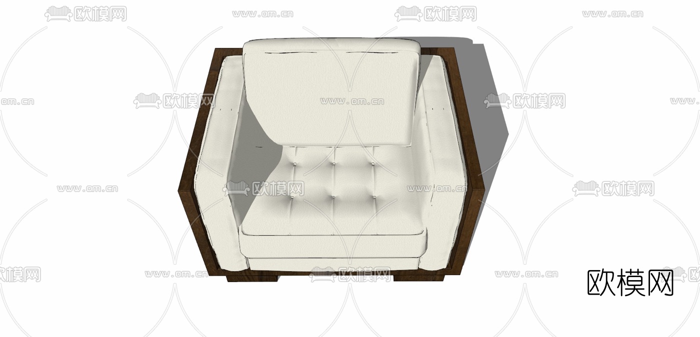 现代布艺单人沙发免费su模型下载