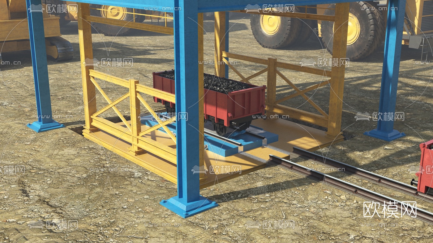 现代升降井矿轨道车3d模型