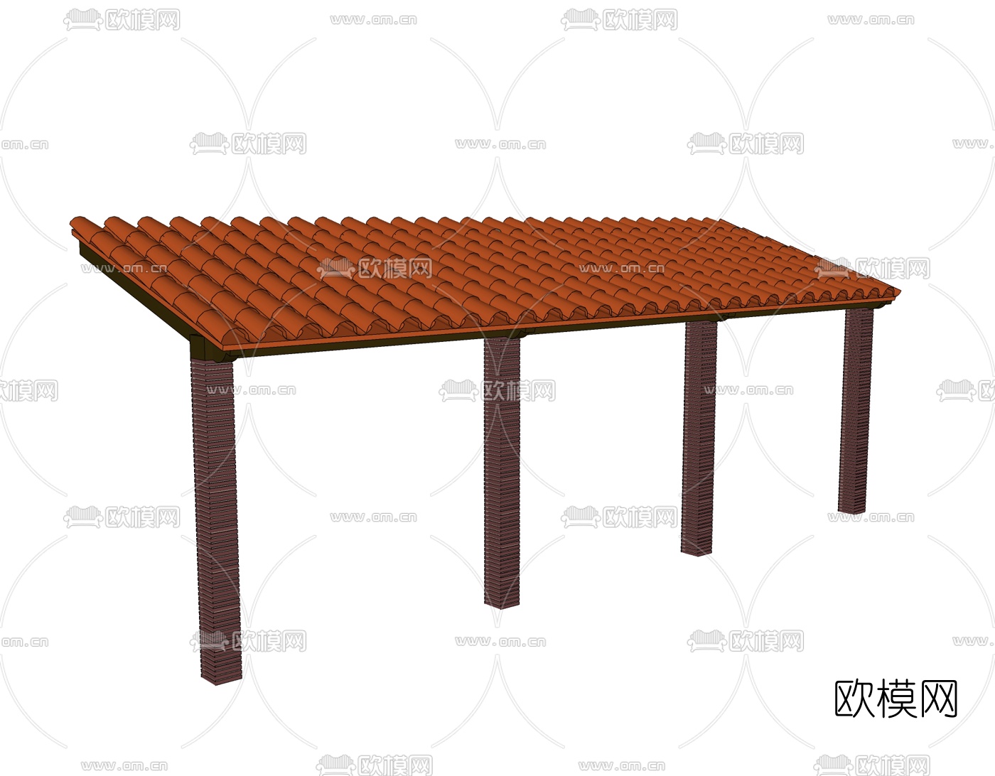 新中式檐廊免费su模型下载