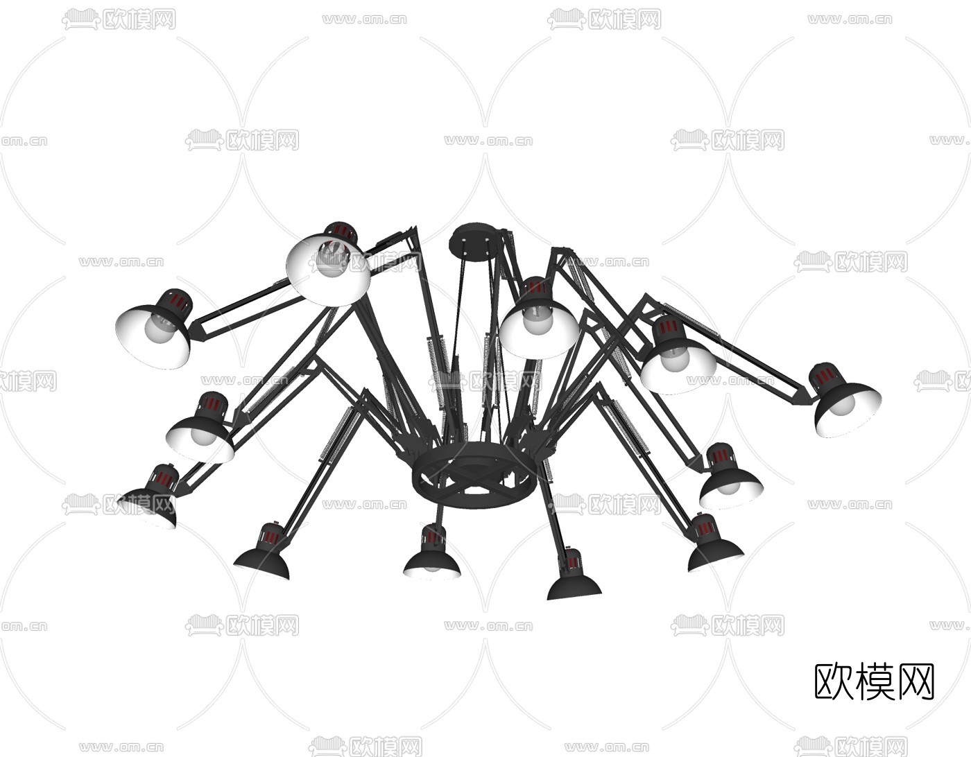 工业风蜘蛛吊灯免费su模型下载