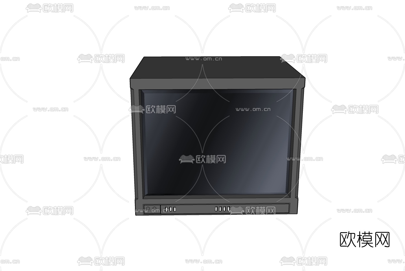 现代黑色电视免费su模型下载