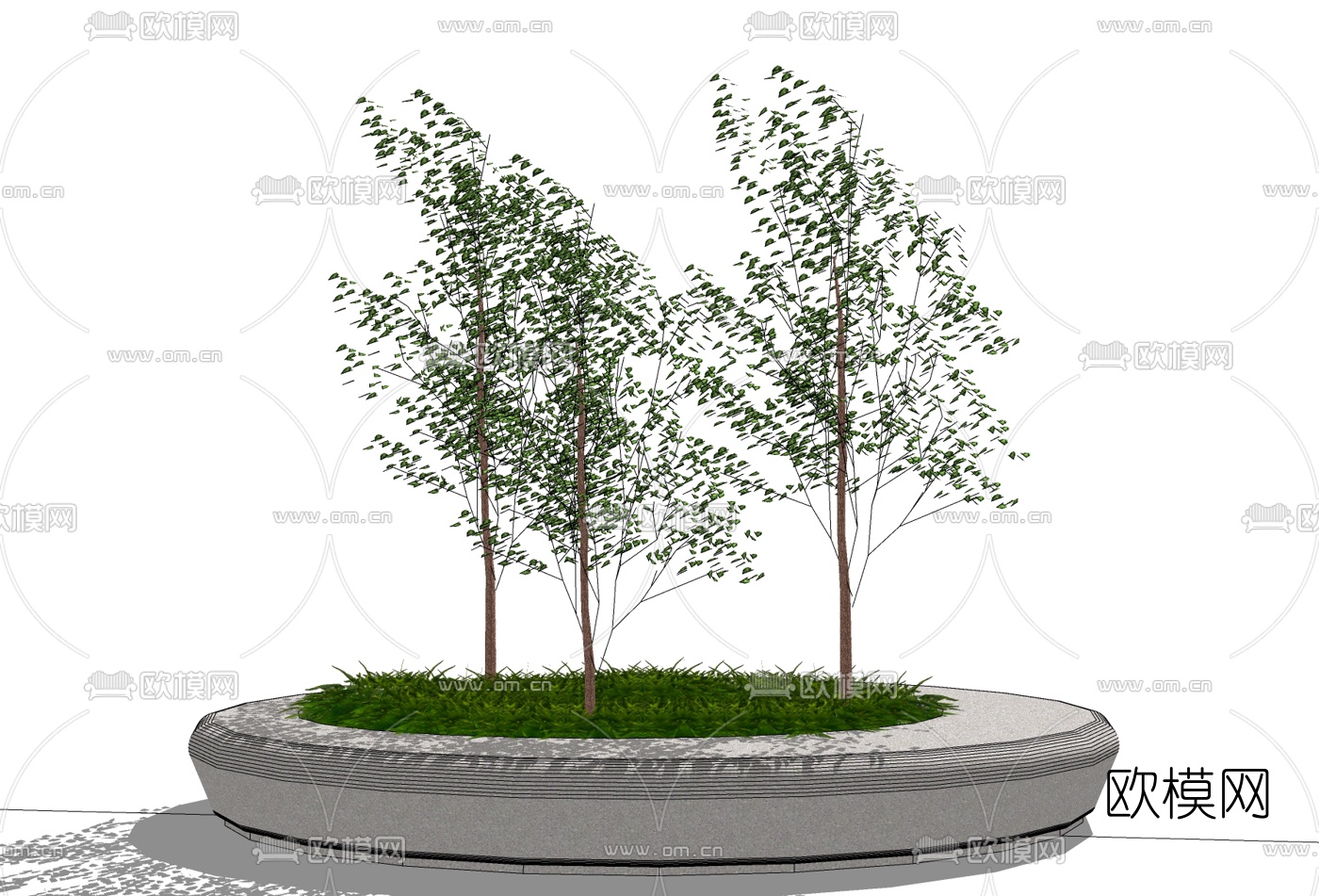 现代树池免费su模型下载