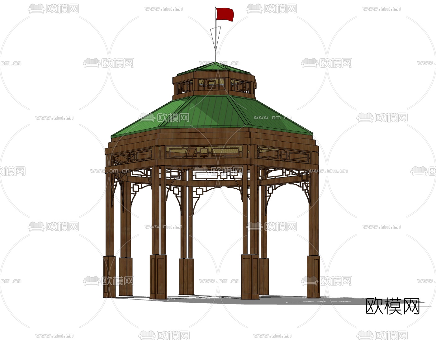 欧式凉亭免费su模型下载