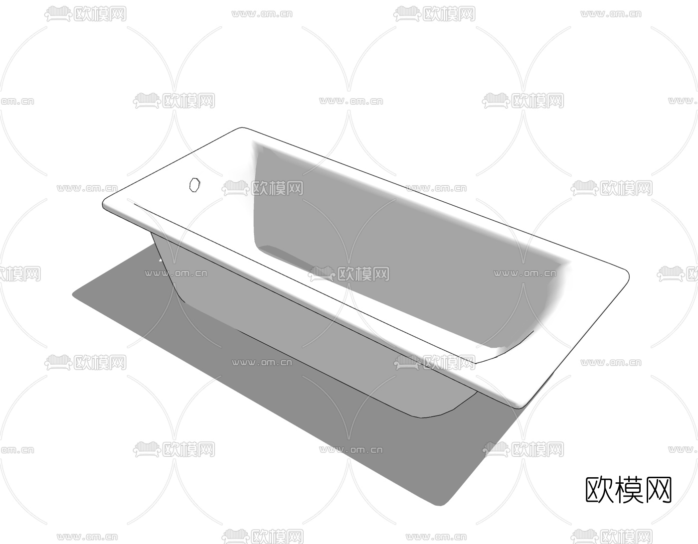 现代浴缸免费su模型下载