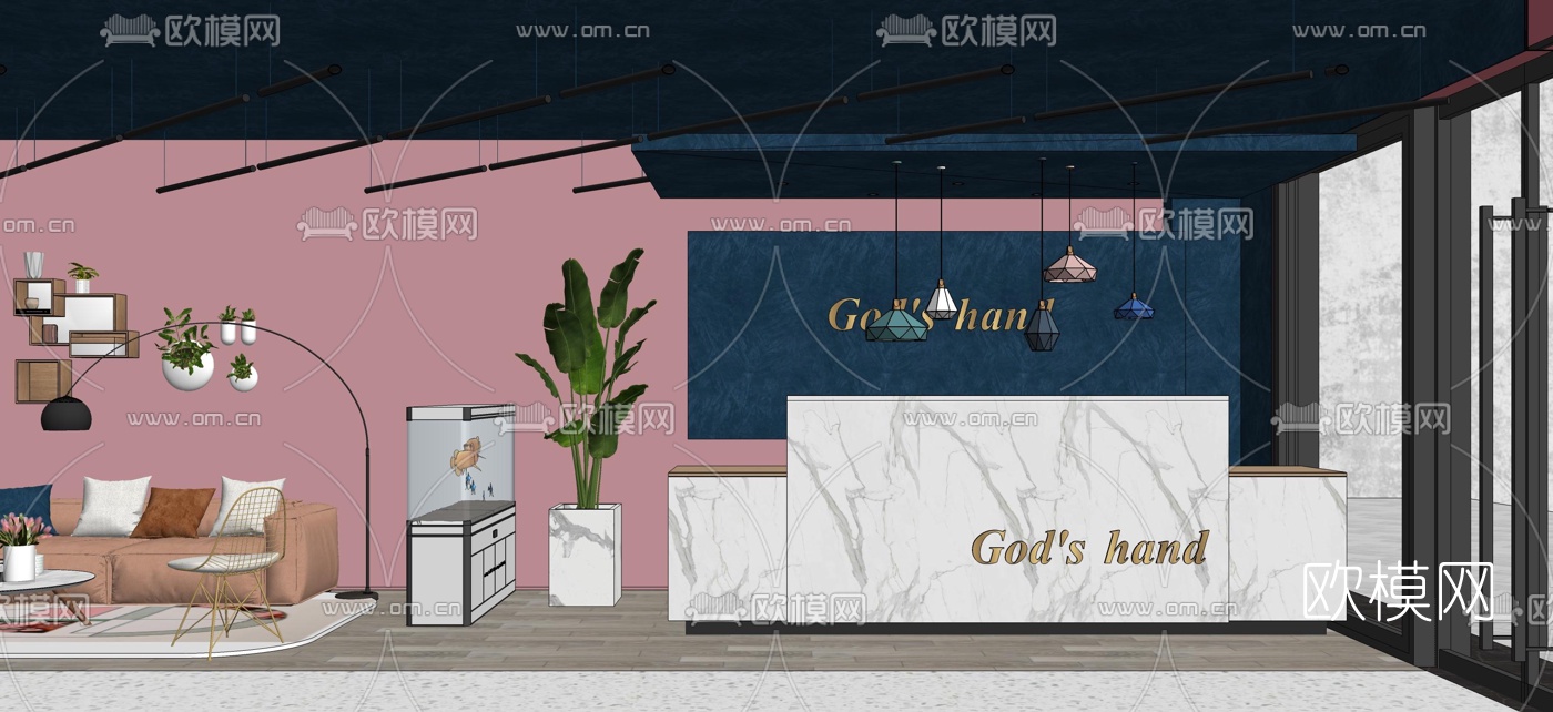 现代美容院SPAsu模型下载（渲染图1）