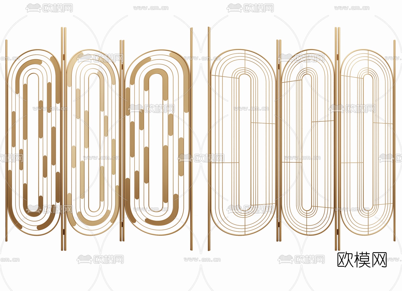 现代轻奢屏风隔断3d模型下载（渲染图1）