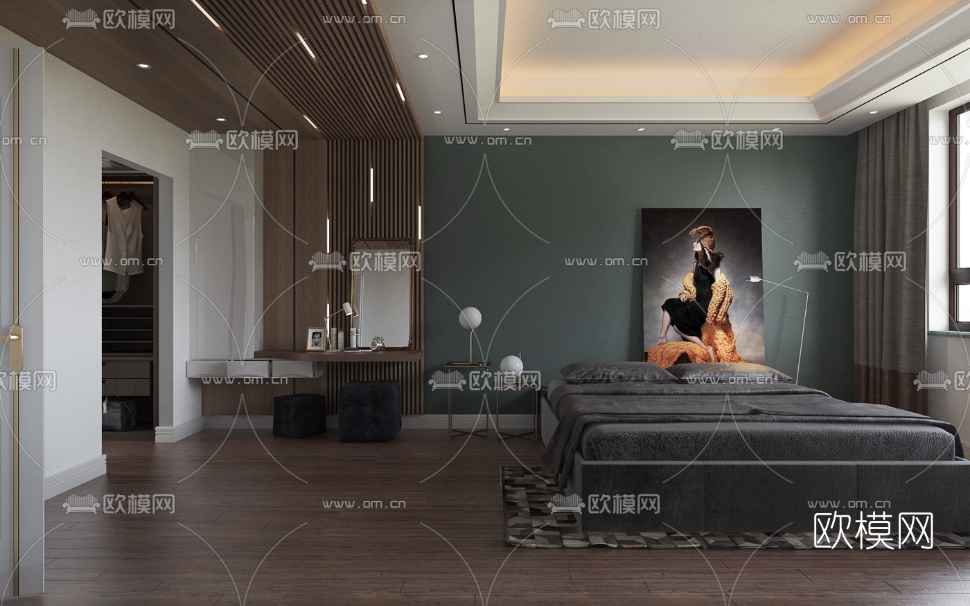 北欧卧室衣帽间3d模型