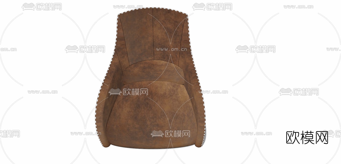 工业风皮革单人沙发免费su模型下载