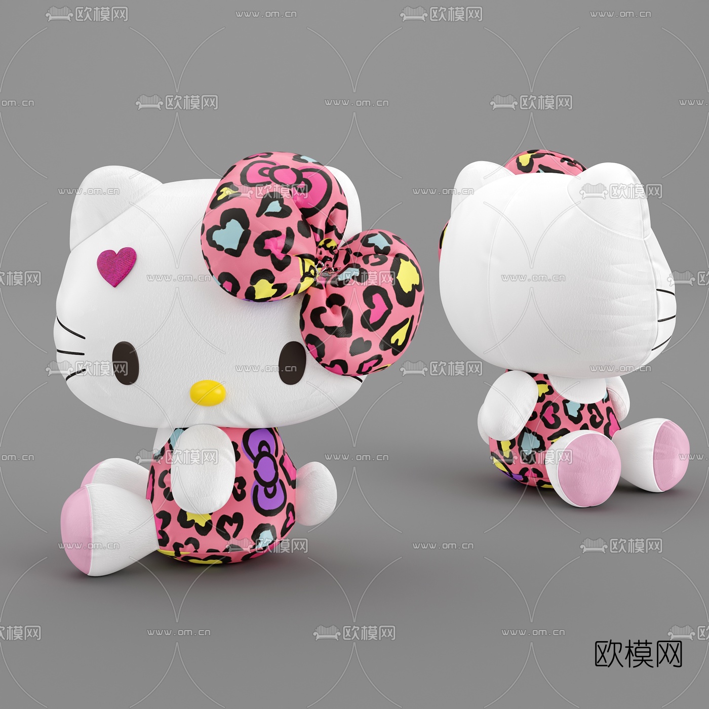 现代Hello Kitty儿童玩偶3d模型