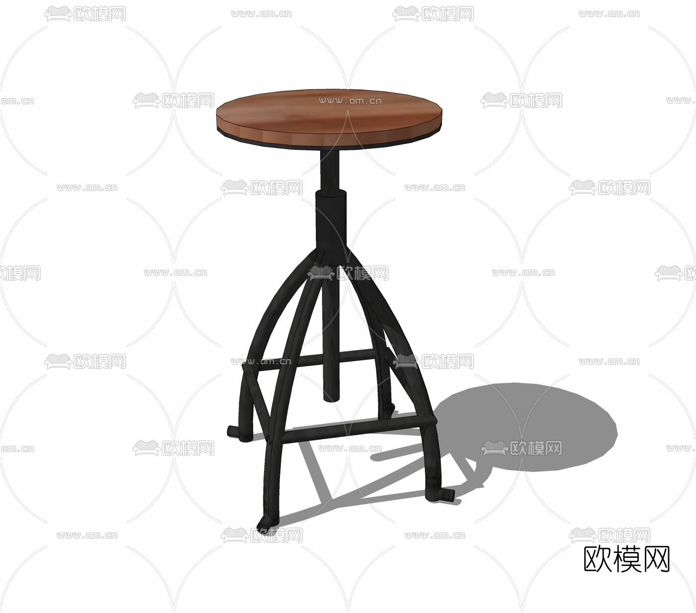 工业风金属吧凳免费su模型下载
