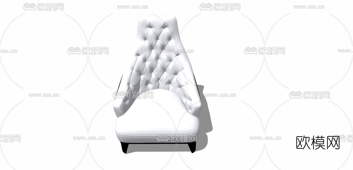 欧式布艺单人沙发免费su模型下载