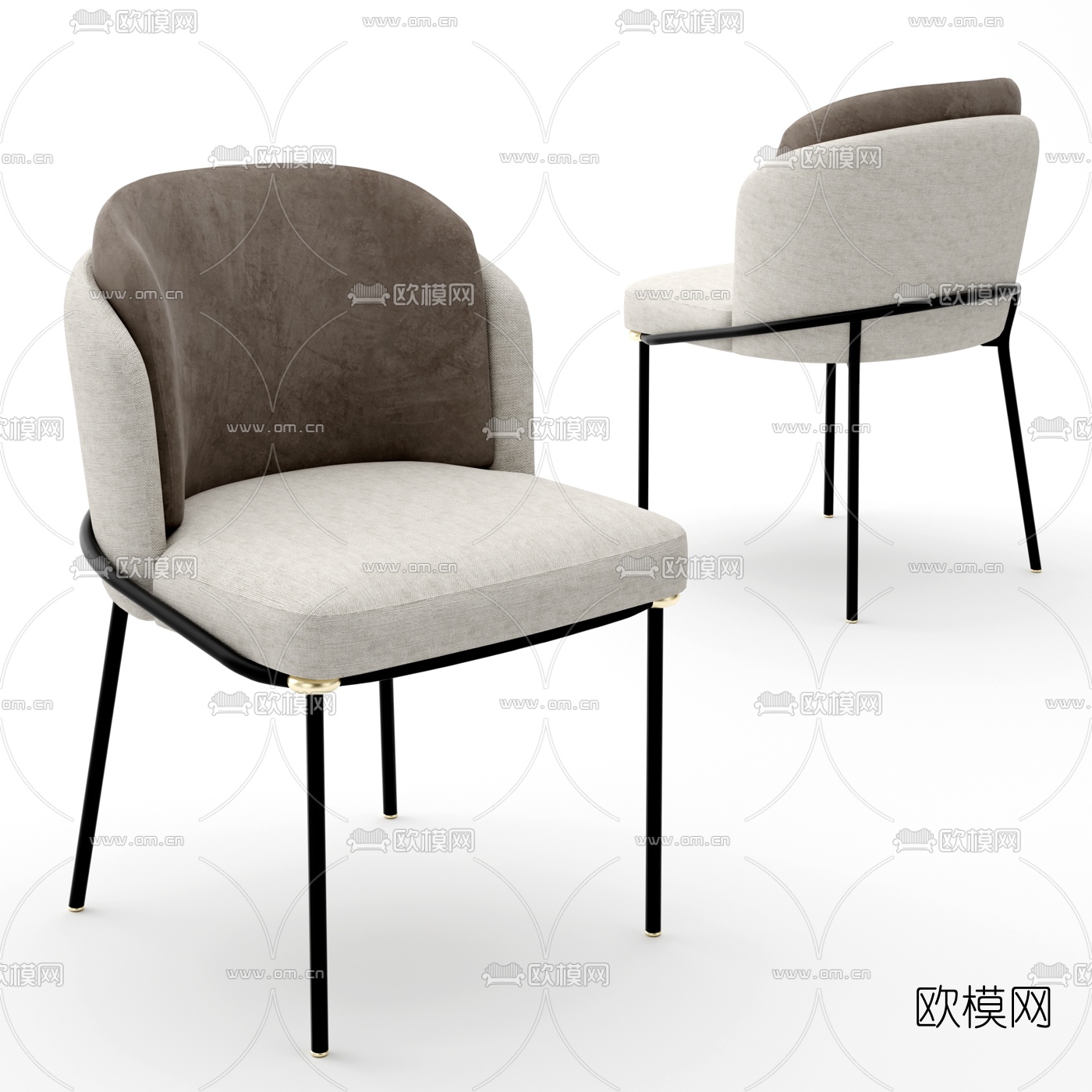 现代布艺单椅3d模型