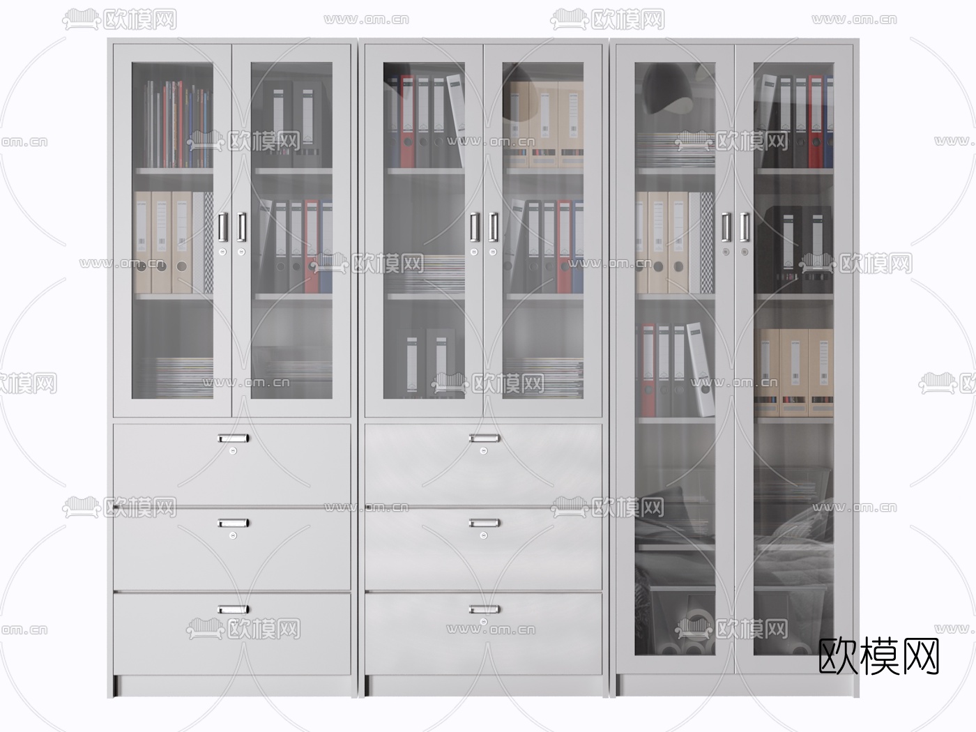 现代办公室文件柜3d模型下载