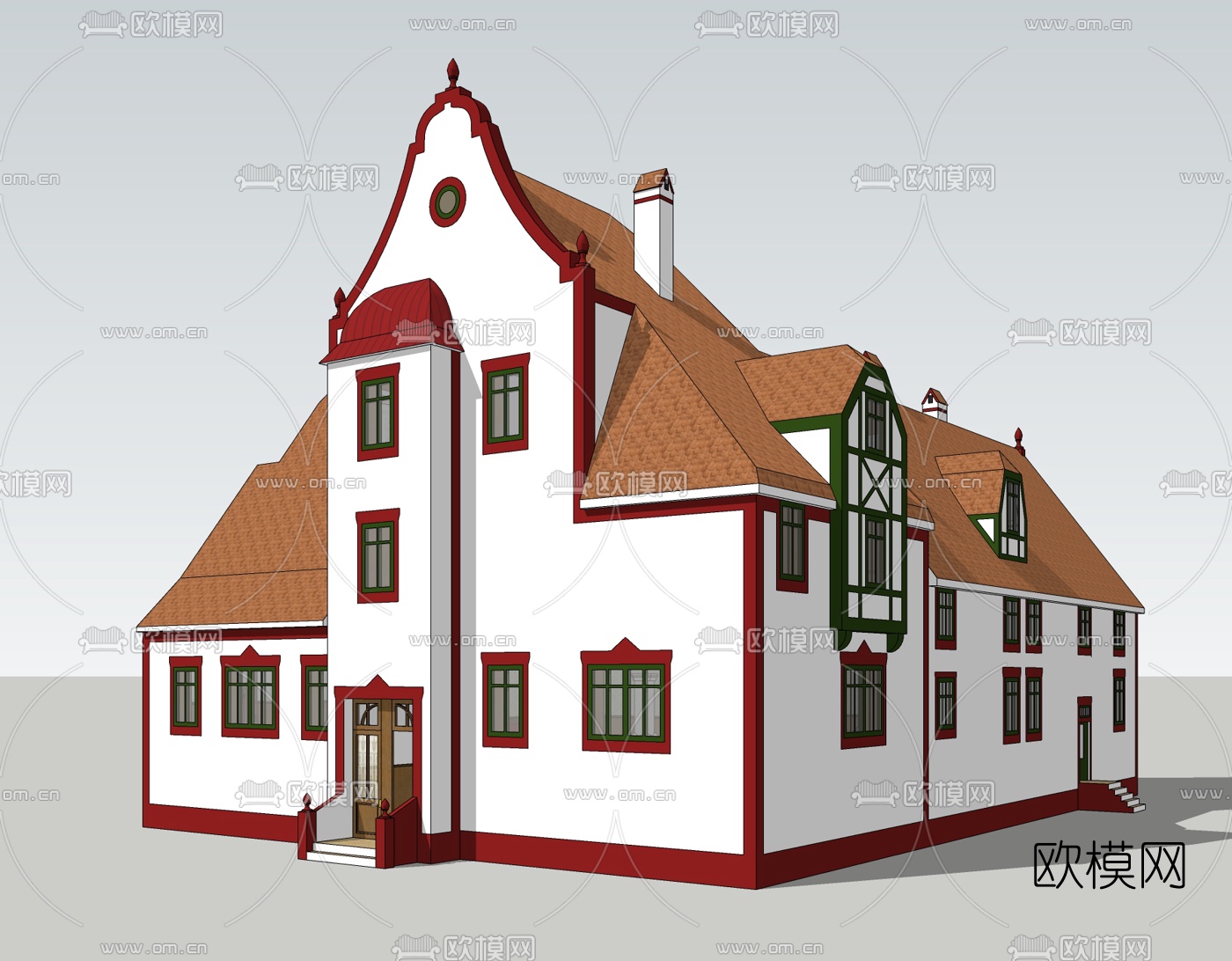 欧式教堂免费su模型下载