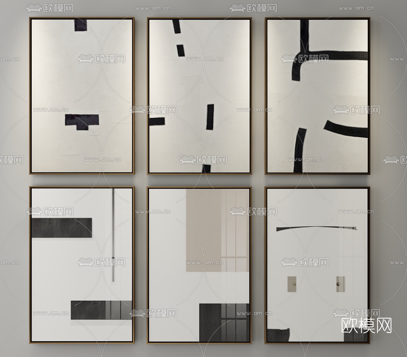 现代简约装饰画3d模型