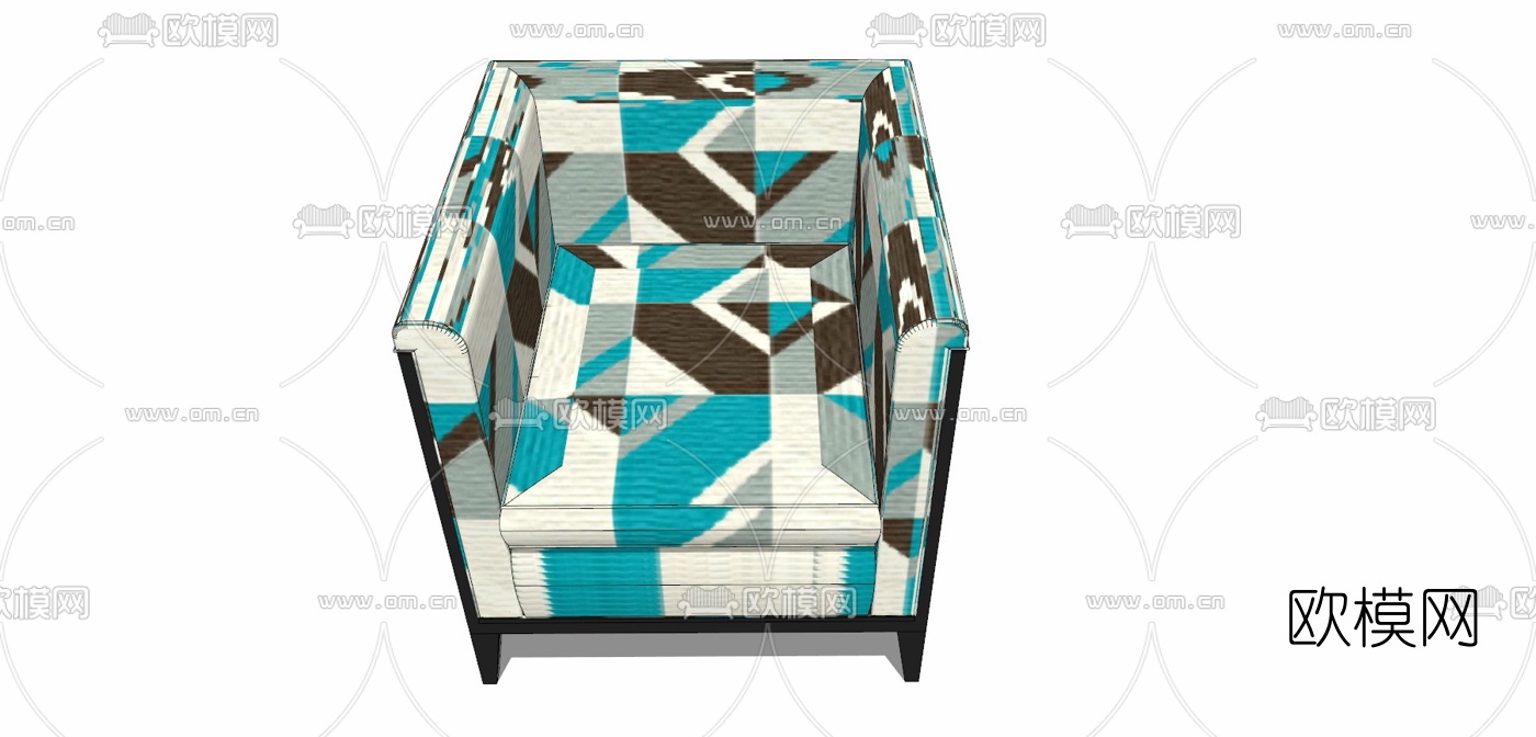 现代布艺单人沙发免费su模型下载