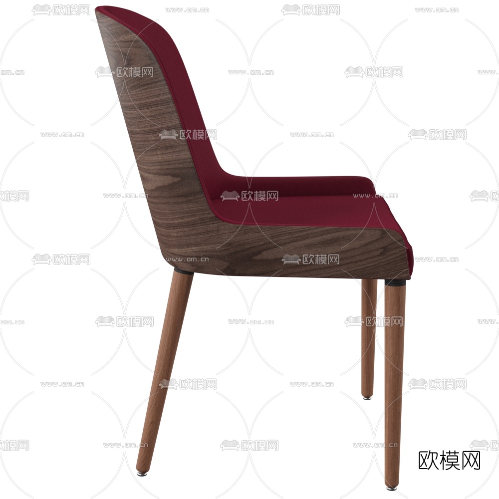 现代实木餐椅3d模型