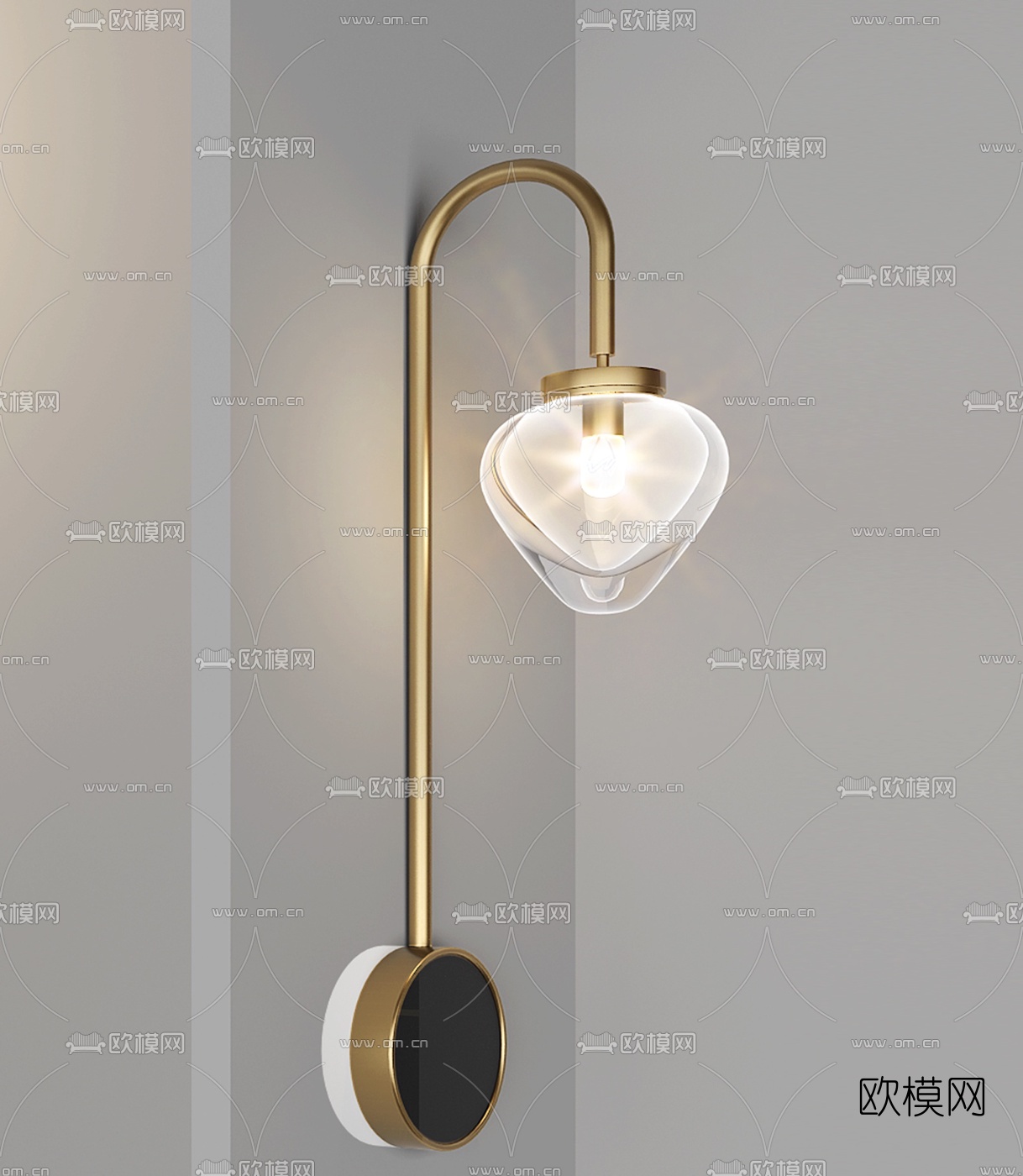 现代金属壁灯组合3d模型下载（渲染图4）