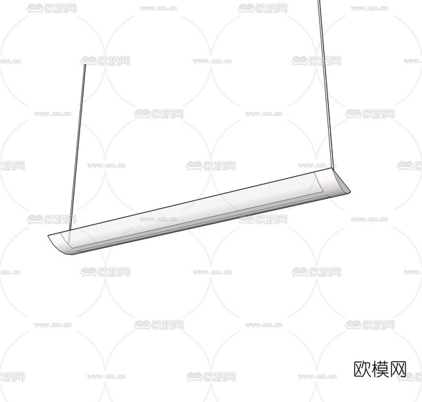 现代办公条形灯免费su模型下载