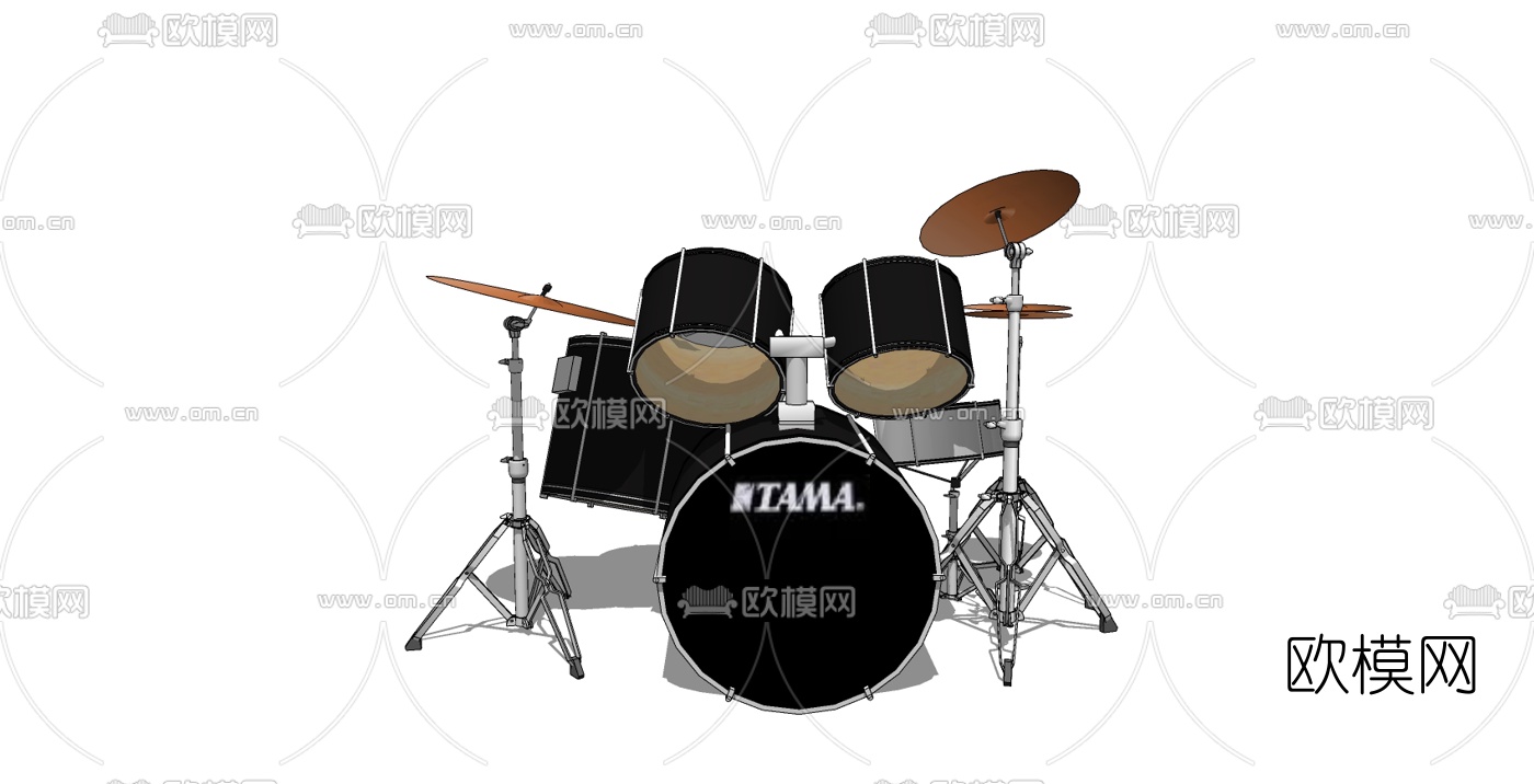 现代架子鼓免费su模型下载