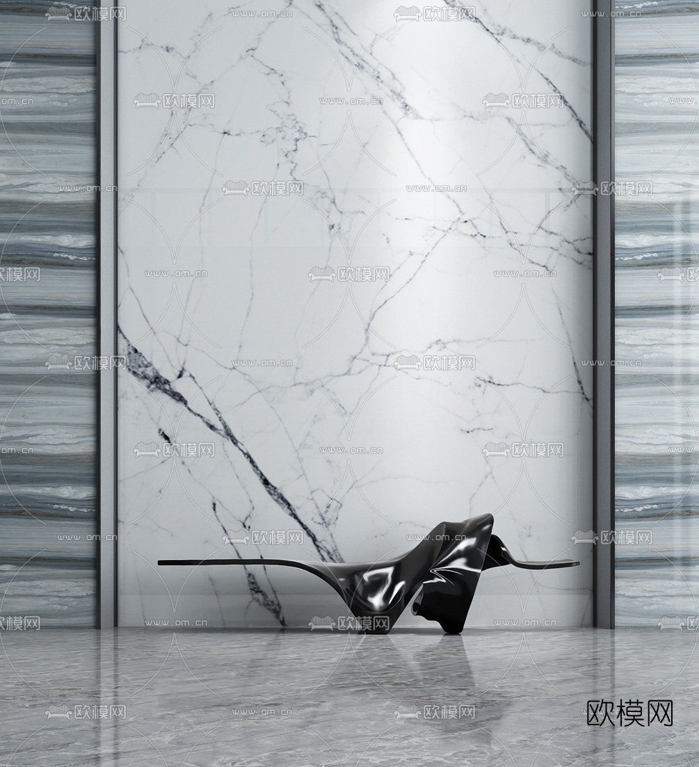 现代艺术品摆件雕塑3d模型下载（渲染图1）