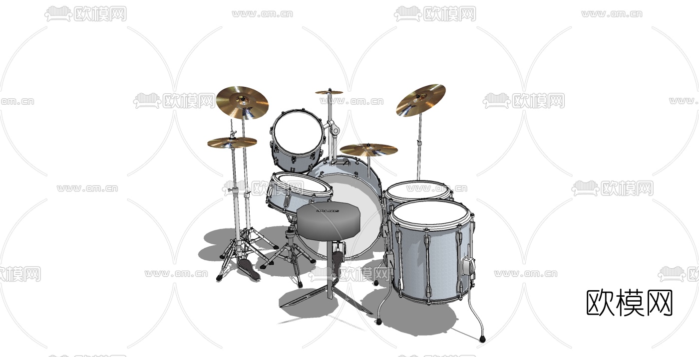现代架子鼓免费su模型下载