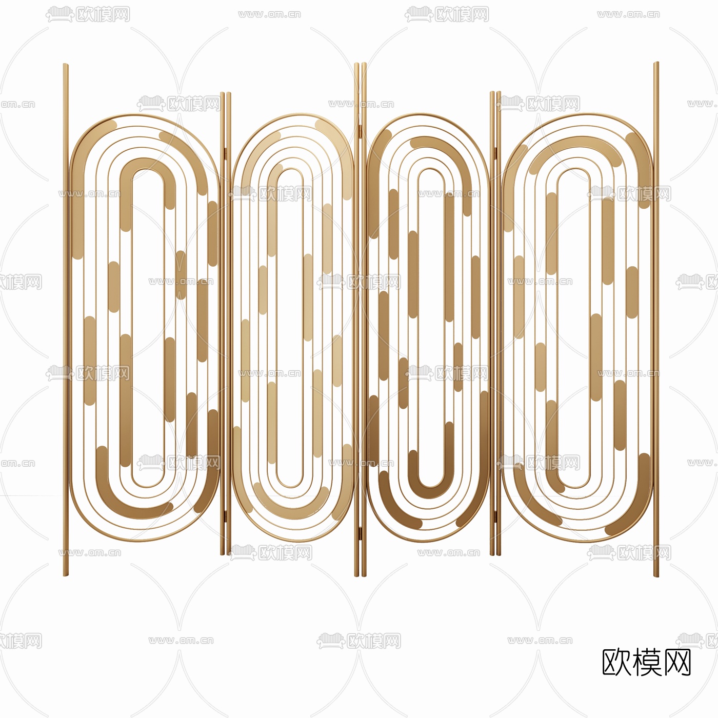 现代轻奢屏风隔断3d模型下载（渲染图2）