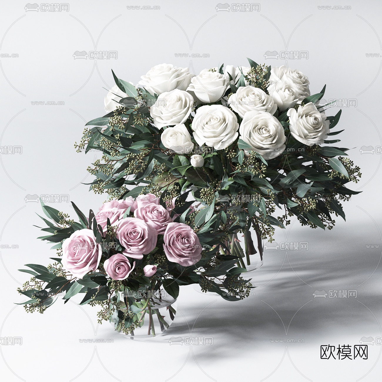 现代花瓶花卉3d模型