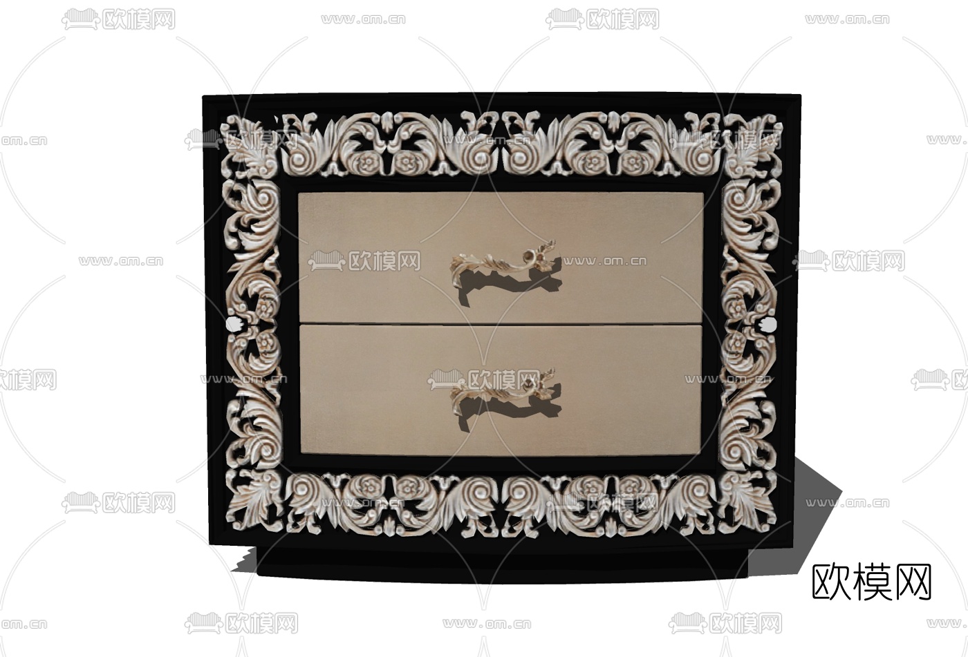 欧式古典床头柜免费su模型下载