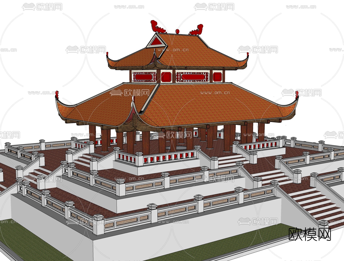 中式古建免费su模型下载