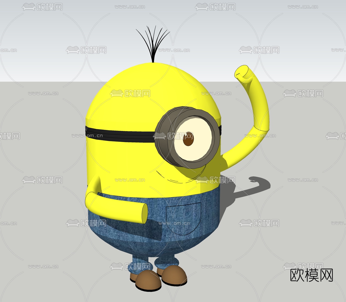 现代小黄人卡通玩具免费su模型下载