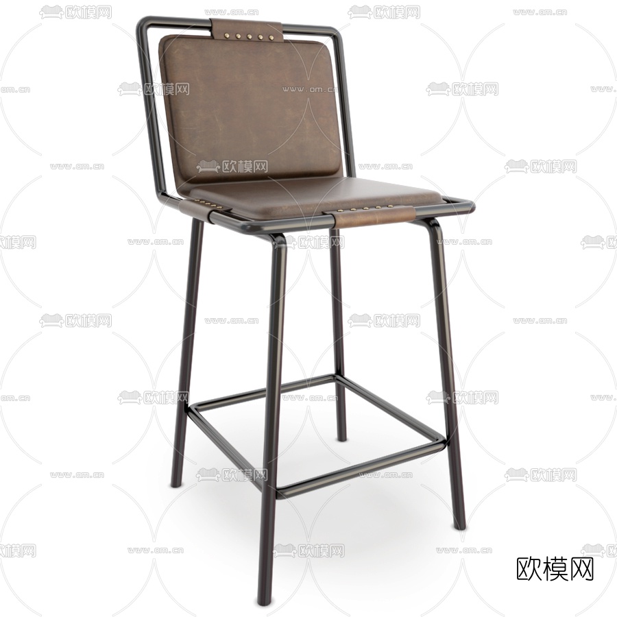 工业风吧台椅3d模型