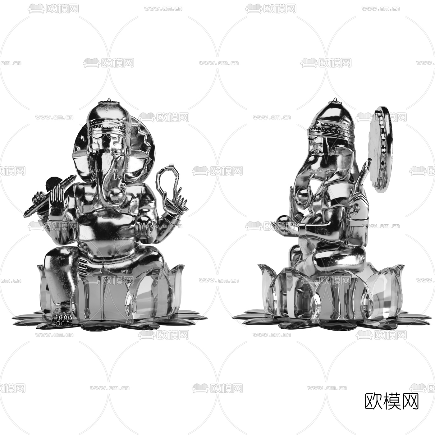 东南亚泰式象佛雕塑3d模型
