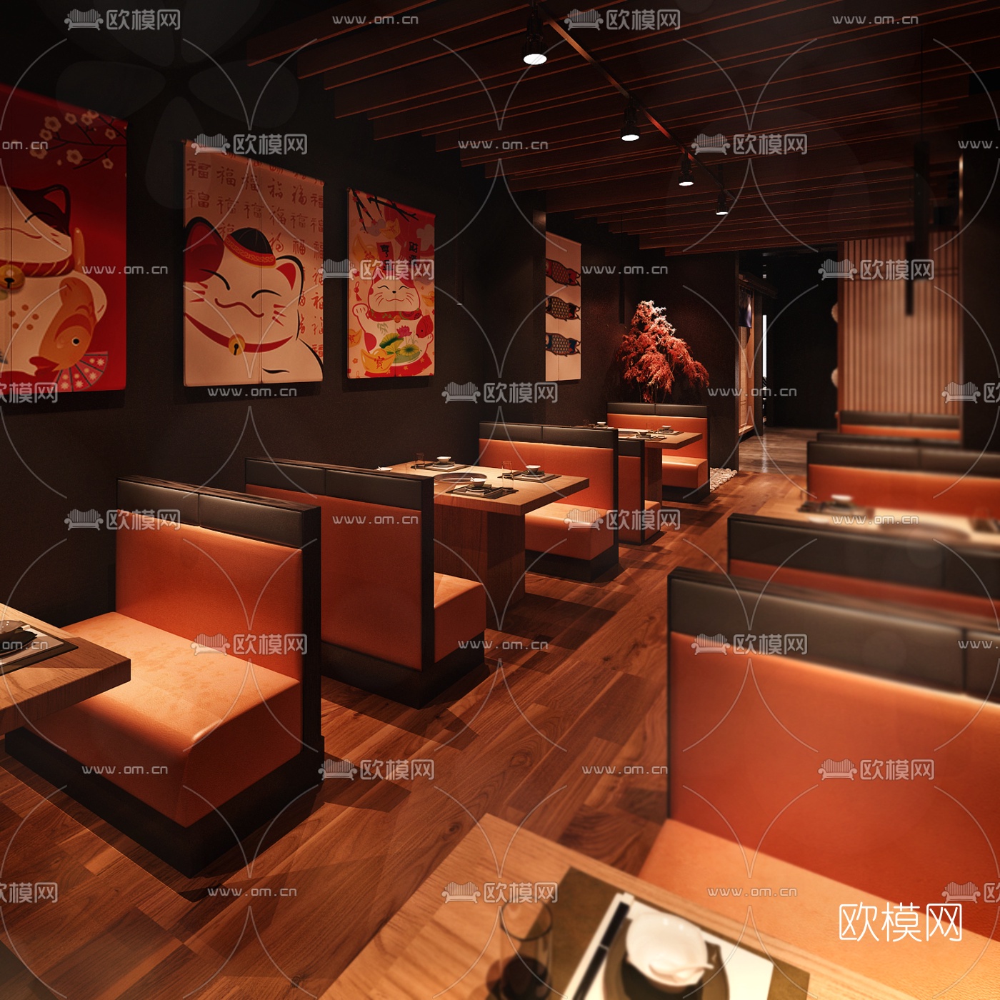 日式料理店3d模型下载（渲染图4）