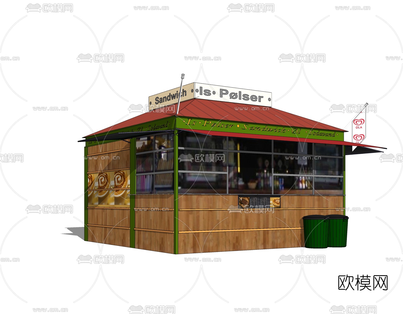 现代快餐店免费su模型下载