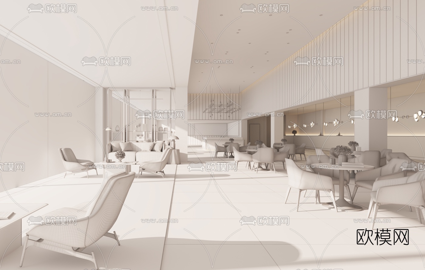 SCD郑树芬设计 南昌中海湖心半岛售楼处3d模型下载（渲染图2）