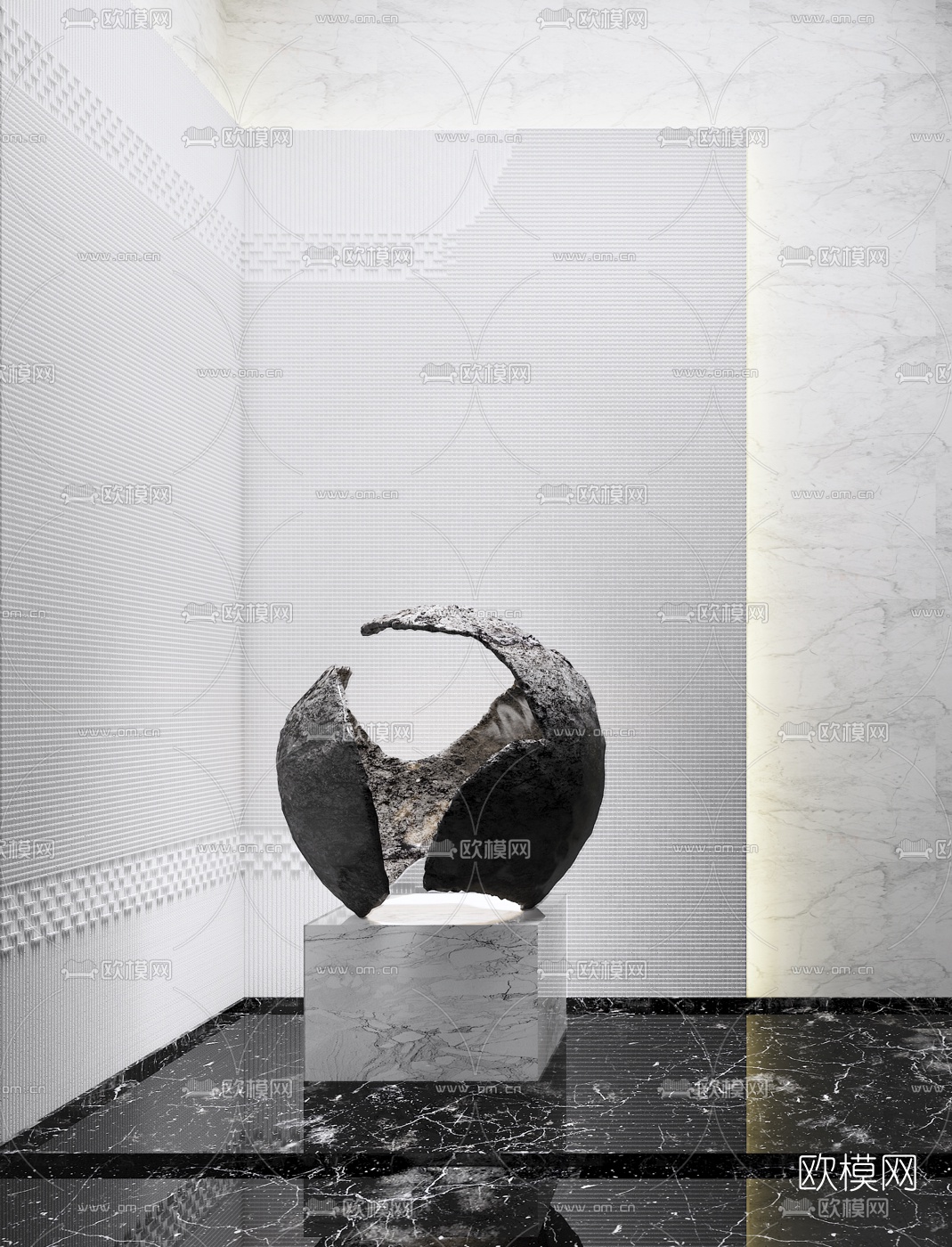 现代雕塑艺术品摆件3d模型下载