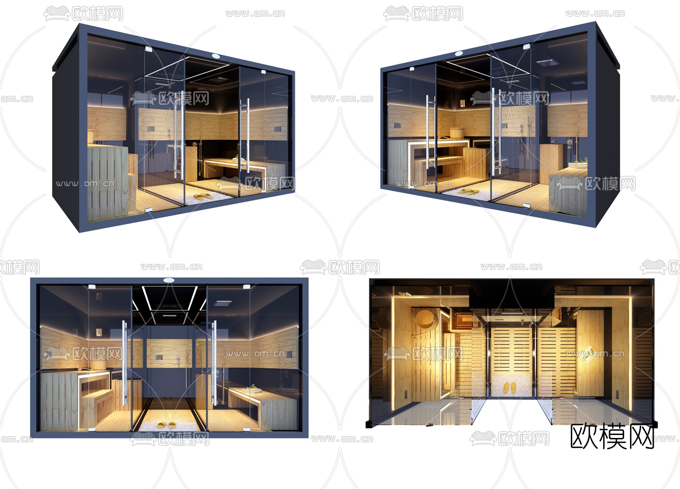 现代桑拿房3d模型