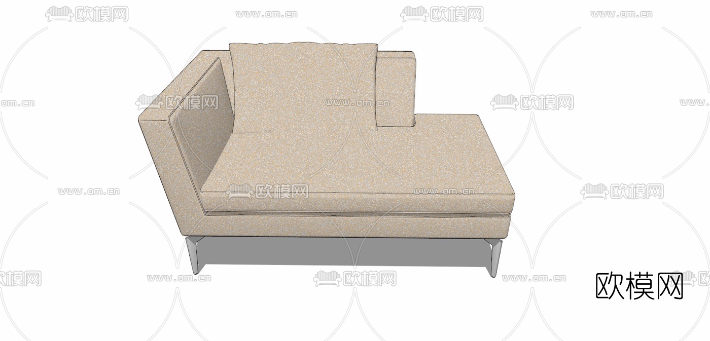 现代布艺贵妃椅免费su模型下载