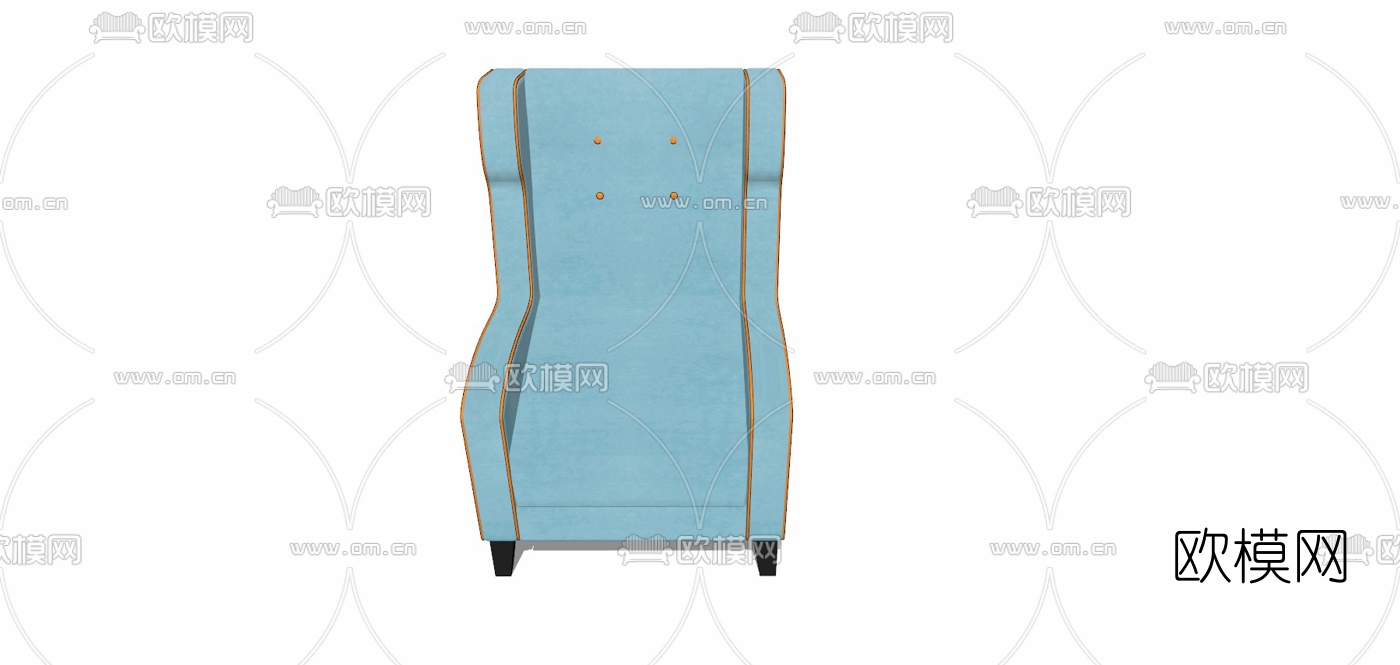欧式布艺单人沙发免费su模型下载