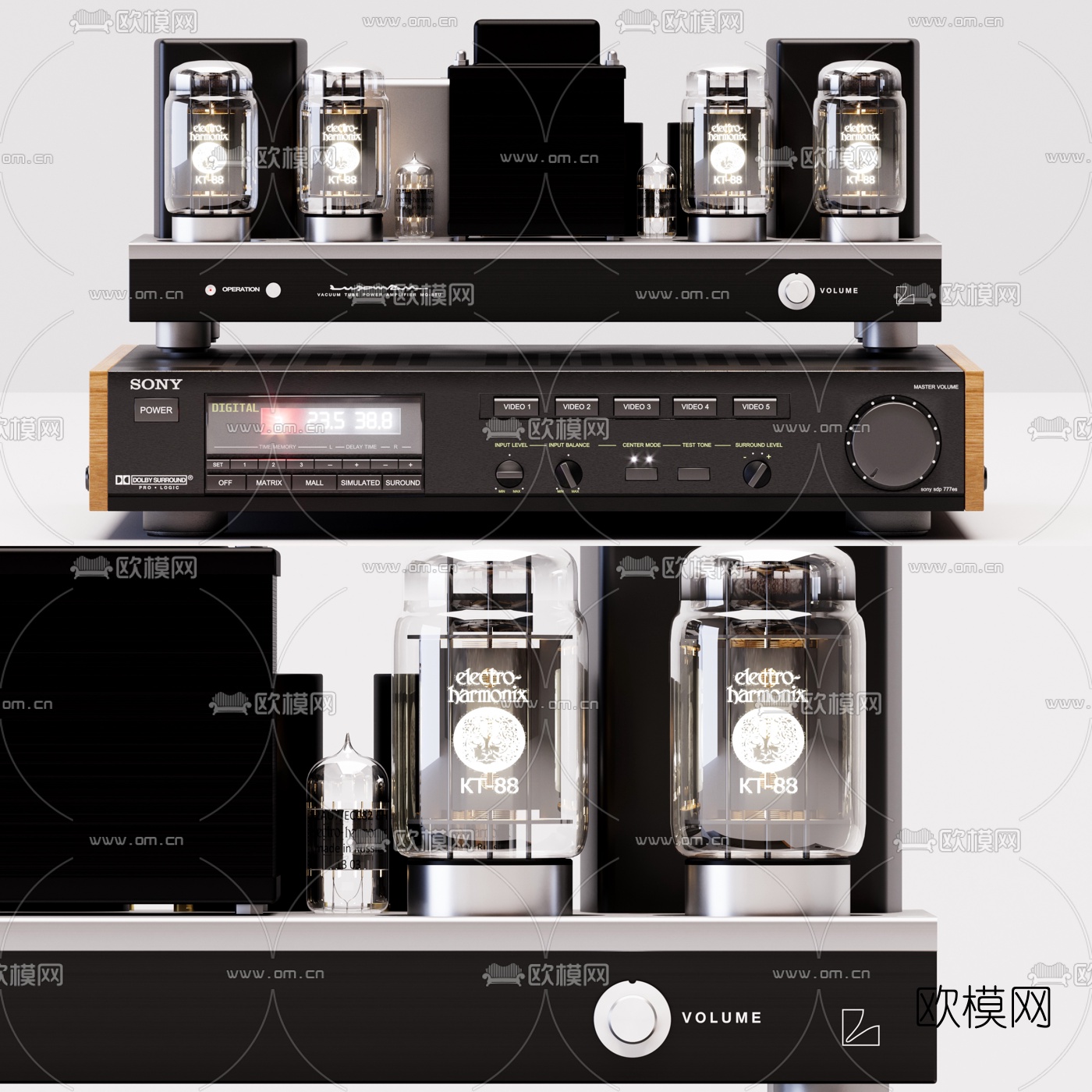 现代碟机音响3d模型下载（渲染图1）