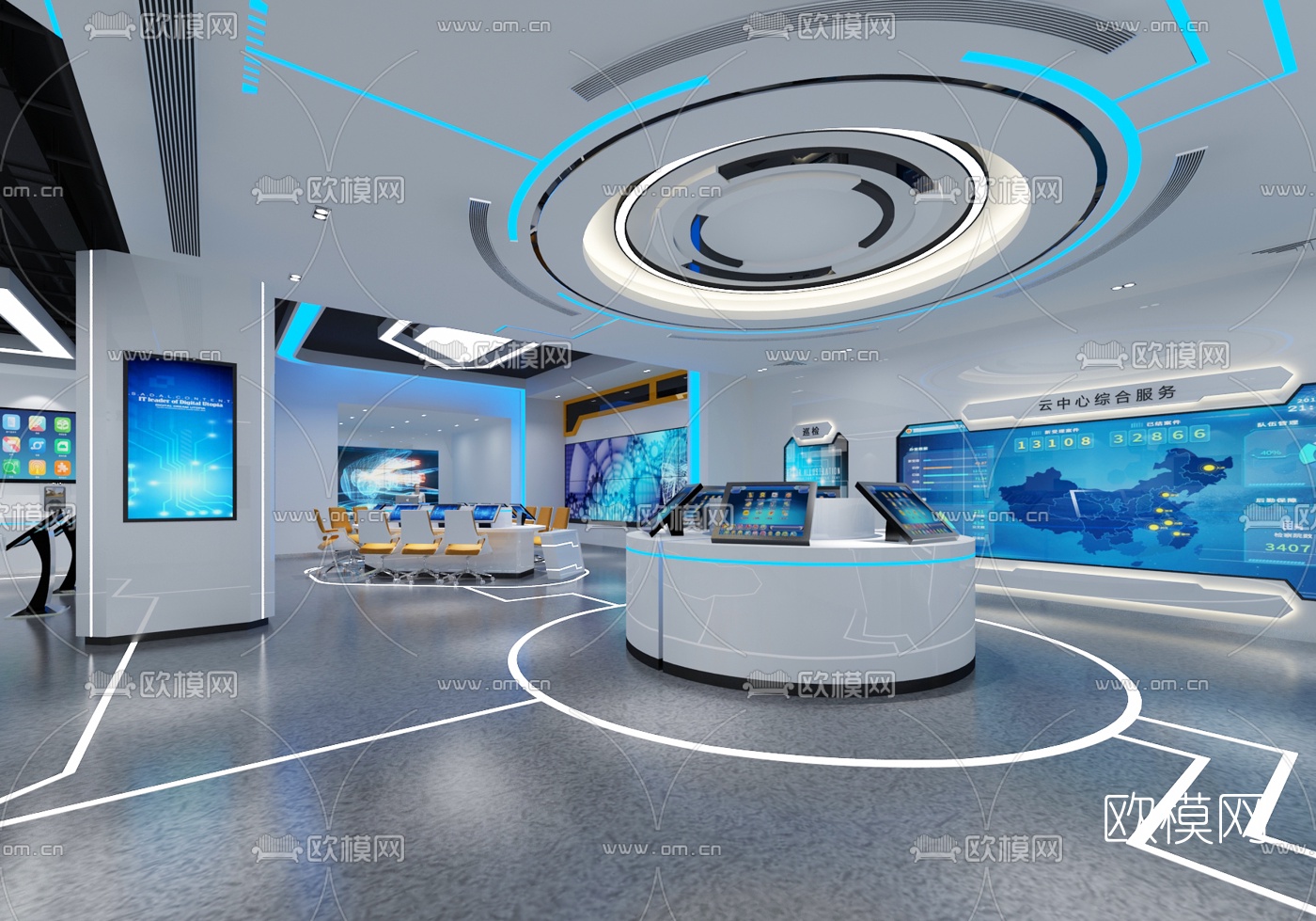 现代科技展厅3d模型