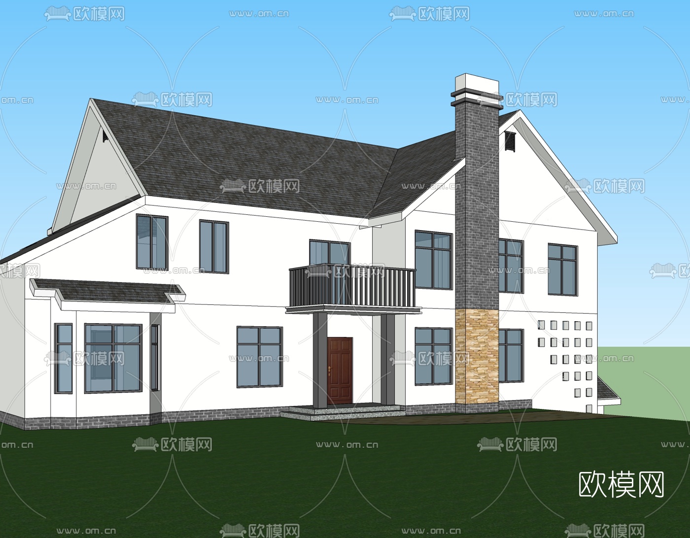 简欧别墅免费su模型