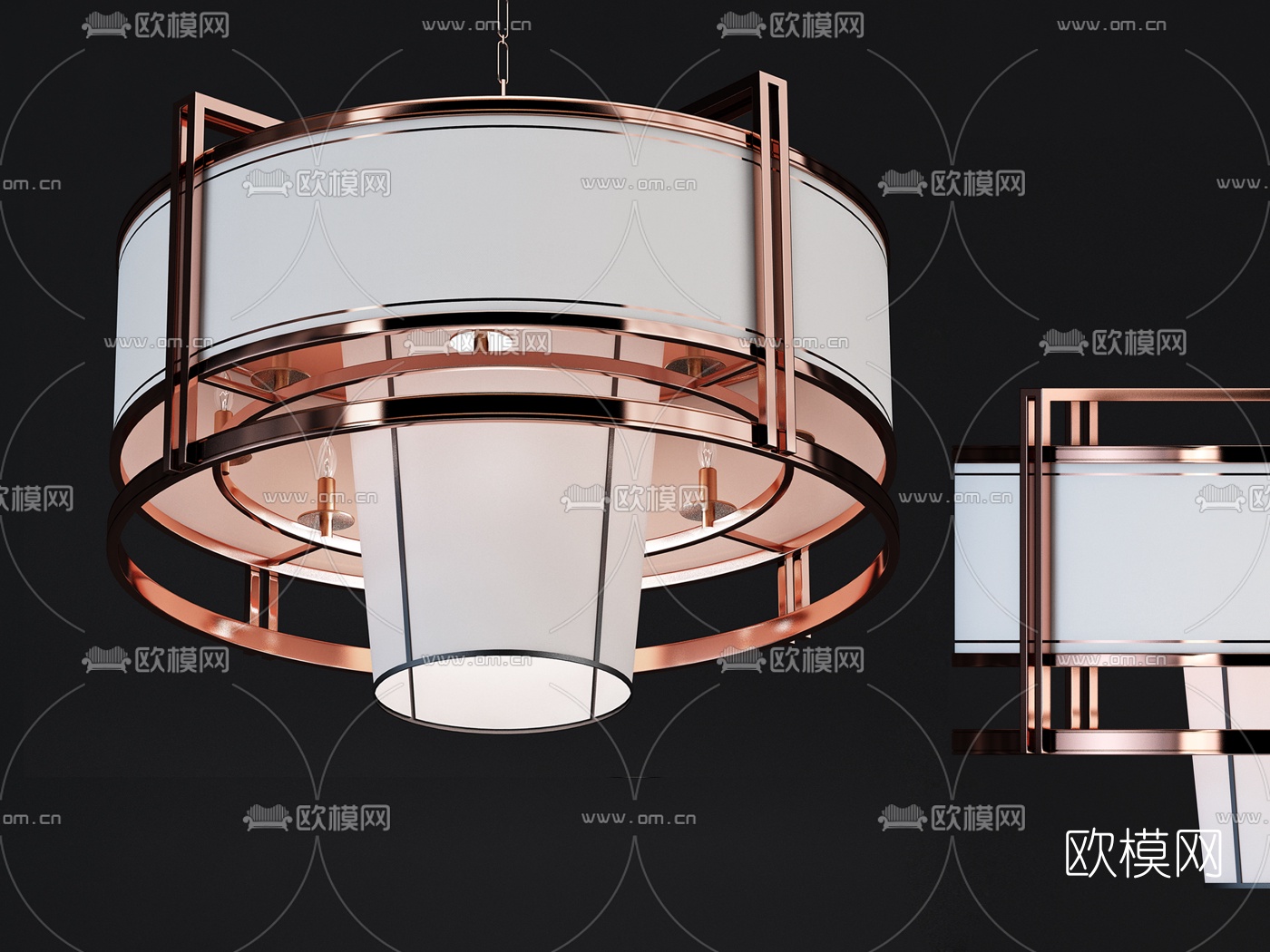现代轻奢金属吊灯3d模型