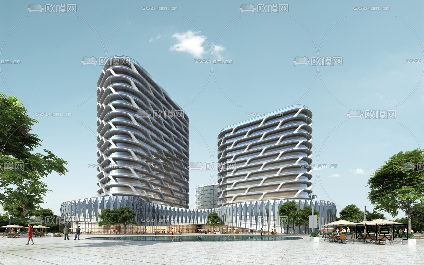 现代扎哈建筑外观3d模型